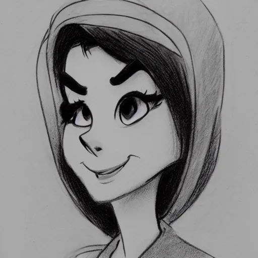 Image similar to milt kahl pencil sketch of victoria justice disney style