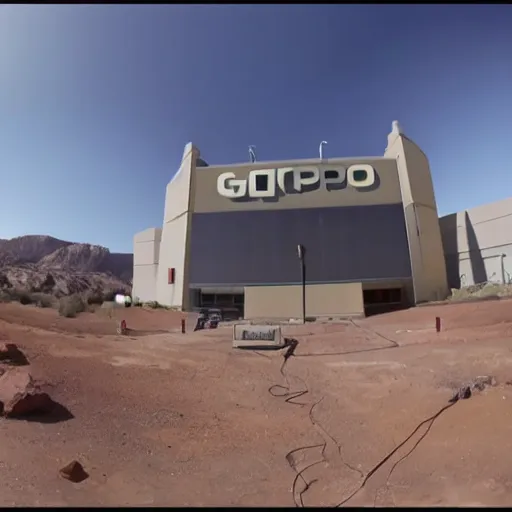 Prompt: GoPro footage of the Black Mesa Research Facility