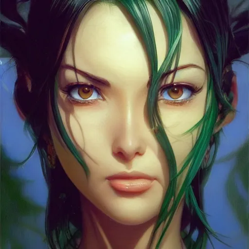 Prompt: highly detailed vfx portrait of nico robin by eiichiro oda!, stephen bliss, greg rutkowski, loish, rhads, beeple, makoto shinkai, tom bagshaw, alphonse mucha, sharp focus, art by artgerm and greg rutkowski, stanley kubrick, backlit, harsh overhead sunlight, blue eyes!!!,