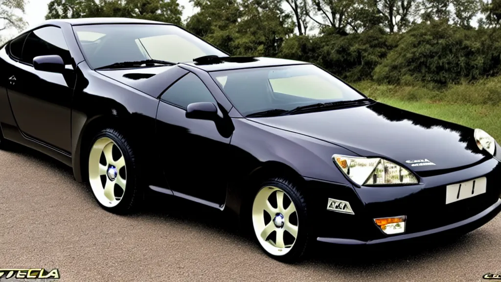 Image similar to Toyota Celica 2009, black, customized, highly detailed