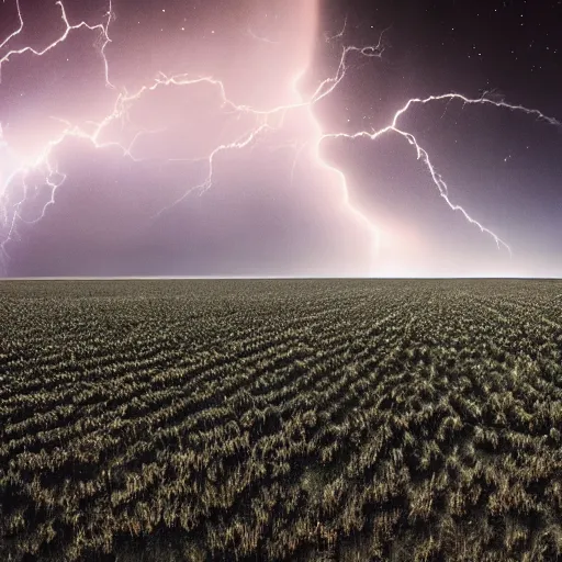 Image similar to interstellar, wide fields, thunder