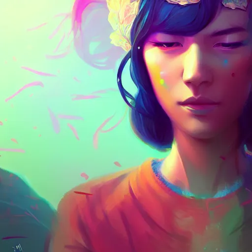 Image similar to portrait of a beautiful hippie, art by lois van baarle and ross tran and sam yang and ilya kuvshinov and guweiz, digital art, high detail, sharp focus, unreal engine 5, trending on artstation, deviantart, pinterest, 4 k uhd image