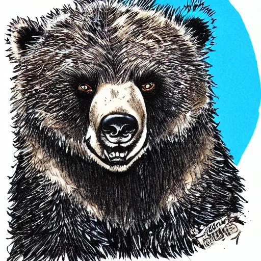Prompt: frazzled bear by Jim Lee