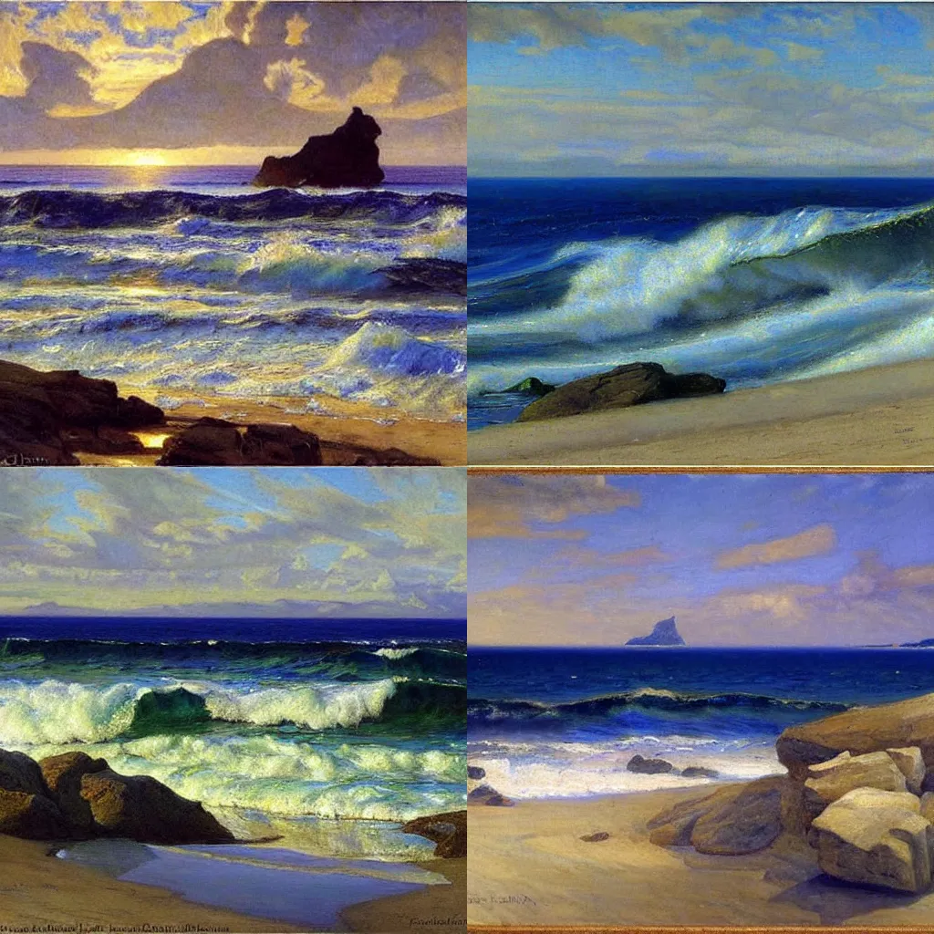 Prompt: seascape by Frederick Judd Waugh