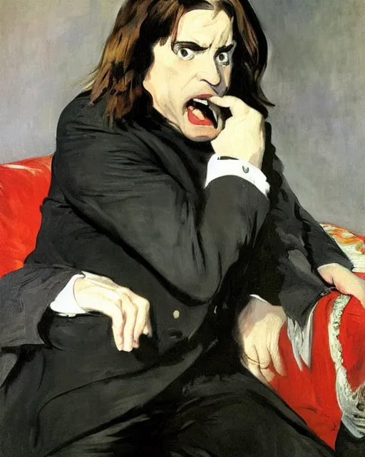 Prompt: ozzy osbourne portrait painted by edouard manet