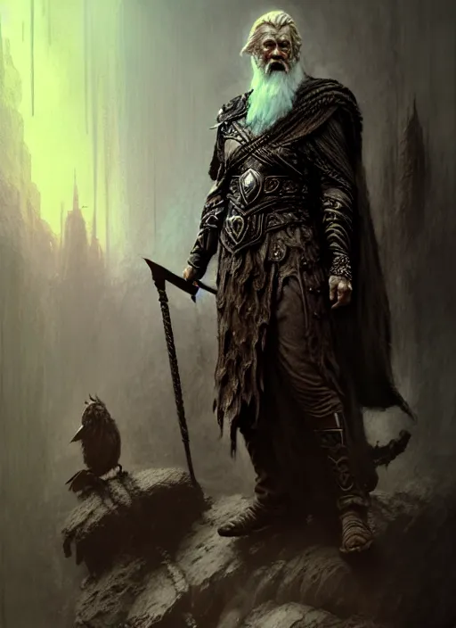 Prompt: odin, the allfather, illustration, full body, high quality, intricate details, details, craig mullins, intricate, atmosphere, highly detailed, matte painting, cinematic, deviantart, realistic, photorealistic, concept art