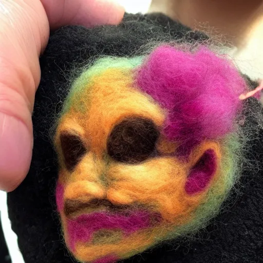 Image similar to photo of a needle - felted burn victim