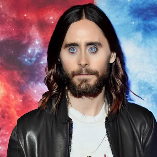 Prompt: jared leto in outer space