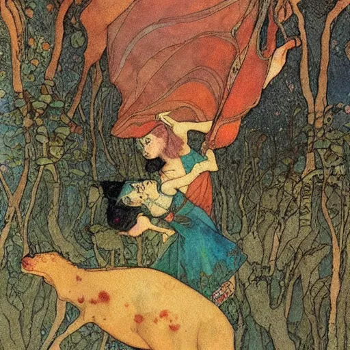 Image similar to art by edmund dulac