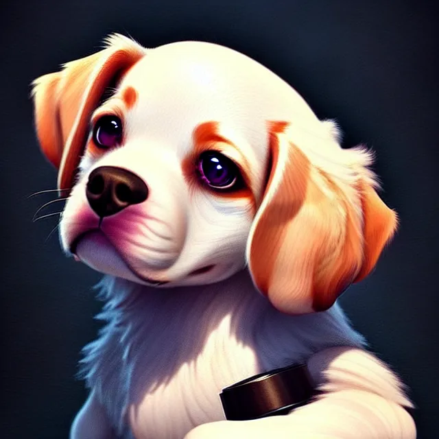 Prompt: an unbelievably cute puppy, trending on artstation, cgsociety, wlop, Behance, pixiv, astonishing, impressive, outstanding, epic, cinematic, stunning, gorgeous, concept artwork, much detail, much wow, extraordinary masterpiece!!!!!