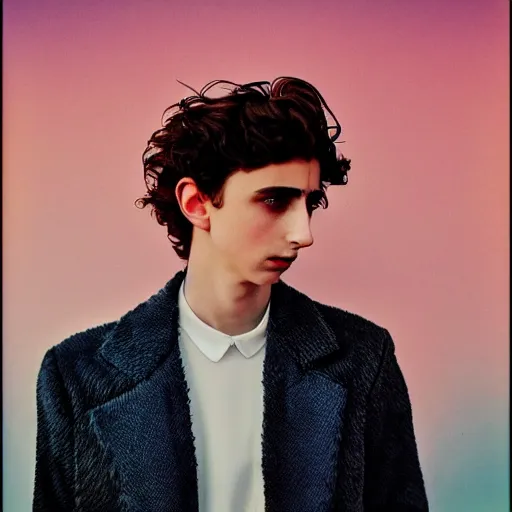 Image similar to timothee chalamet photographed by neil krug