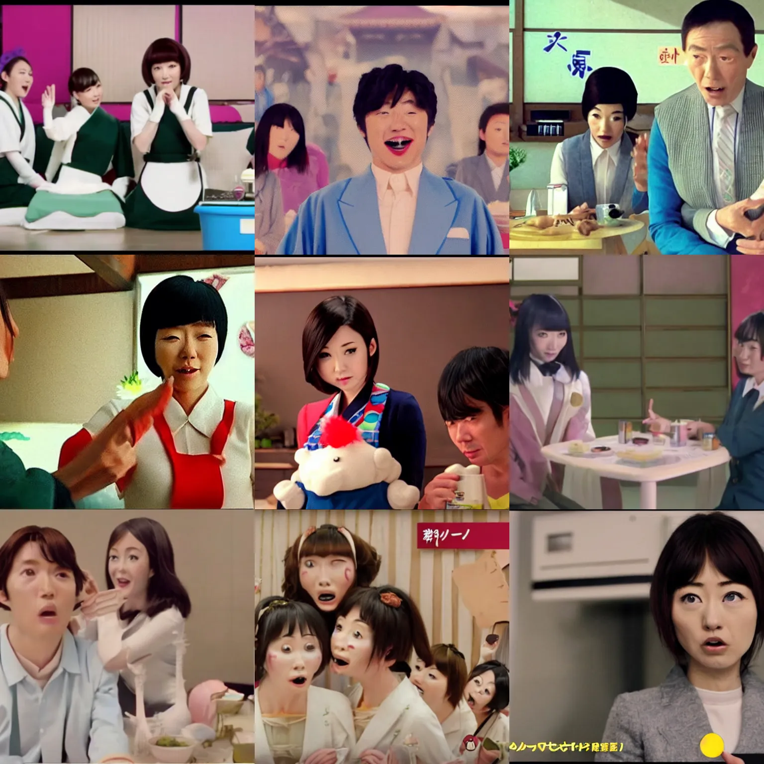 Prompt: still of the weirdest japanese tv commercial