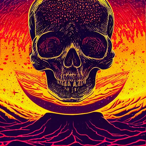 Image similar to ngc 3132 melting mysterious skull landscape by Casey Weldon, dan mumford 8k ultra high definition, upscaled, perfect composition , golden ratio, edge of the world, image credit nasa nat geo