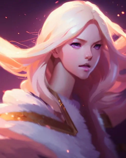 Image similar to lux from league of legends, detailed perfect face, exquisite details, fire magic, mid view, design on a white background, by studio muti, greg rutkowski makoto shinkai takashi takeuch studio ghibli