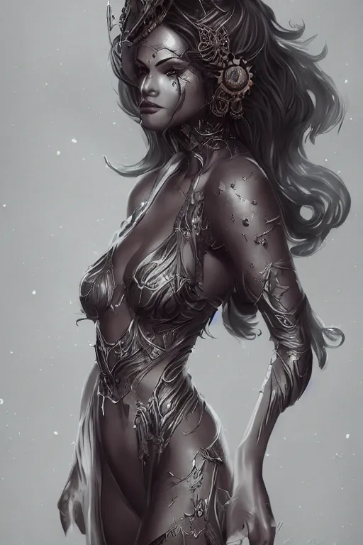 Prompt: full body portrait of dark priestess, gorgeous, amazing, elegant, intricate, highly detailed, digital painting, artstation, concept art, sharp focus, illustration, art by Ross tran