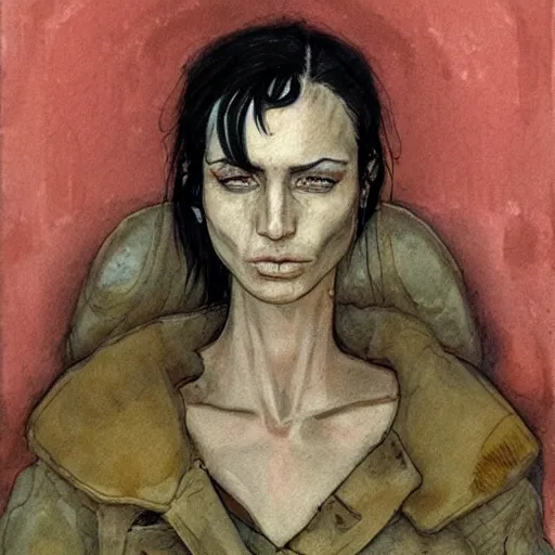 Image similar to portrait of woman by Enki Bilal