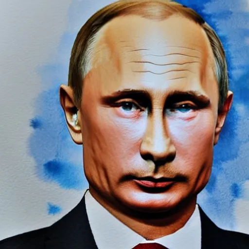 Image similar to vladimir putin, simple watercolour