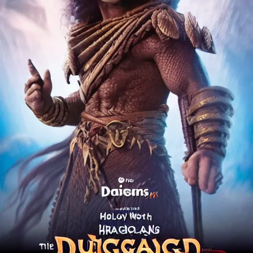 Prompt: damodar from the dungeons and dragons movie with hair, official poster