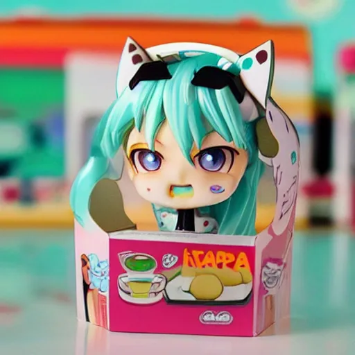 Image similar to A happy meal toy of Hatsune Miku