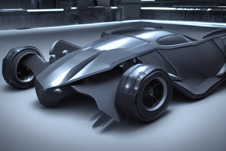 Image similar to cyberpunk batmobile concept inspired sports car, futuristic look, highly detailed body, very expensive, photorealistic camera shot, bright studio setting, studio lighting, crisp quality and light reflections, unreal engine 5 quality render