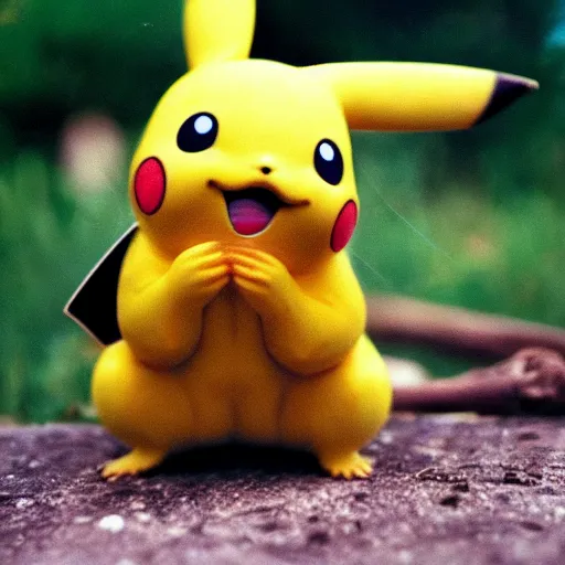 Image similar to The first pikachu (Tonitru Rattus) discovered in nature, circa 1992, photograph