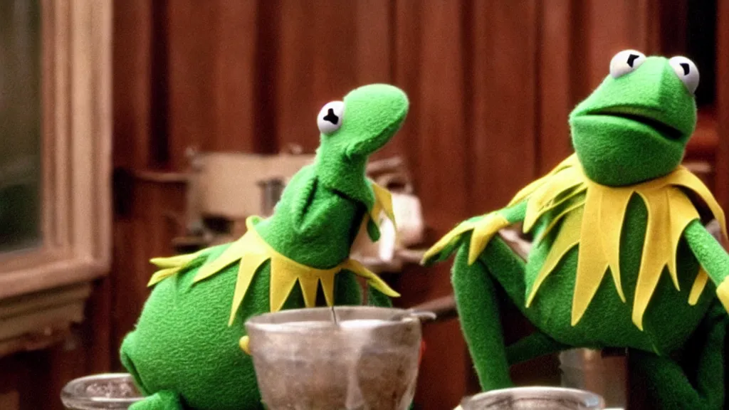 Image similar to “kermit the frog (The Muppets) in The Royal Tenenbaums (2001)”