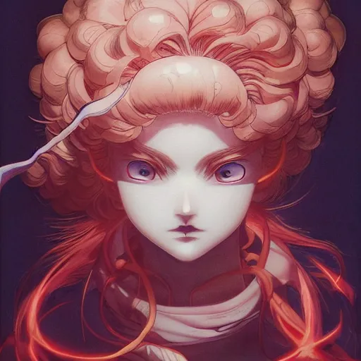 Image similar to prompt : magestic rogue portrait soft light painted by james jean and katsuhiro otomo, inspired by evangeleon anime, smooth face feature, intricate oil painting, high detail illustration, sharp high detail, manga and anime 1 9 9 0