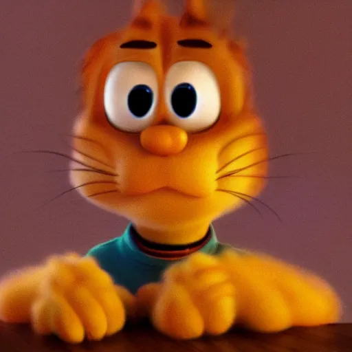 Image similar to portrait of garfield, pixar style