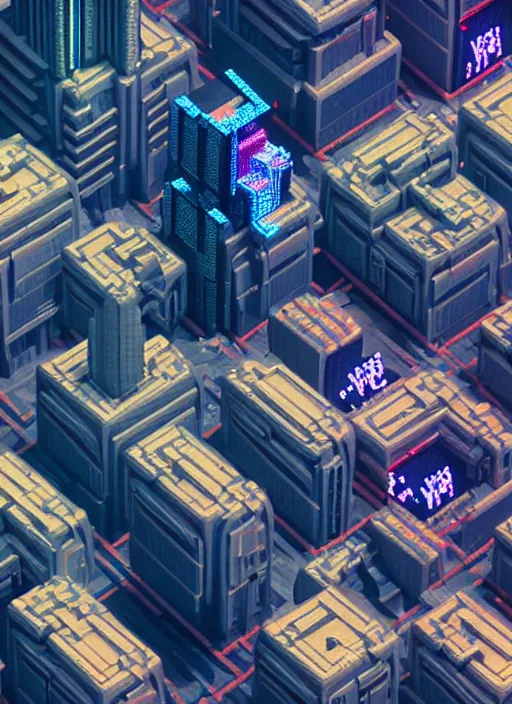 Prompt: voxel art of cyberpunk city from top view, au naturel, hyper detailed, digital art, trending in artstation, cinematic lighting, studio quality, smooth render, unreal engine 5 rendered, octane rendered, art style by klimt and nixeu and ian sprigger and wlop and krenz cushart and pixar