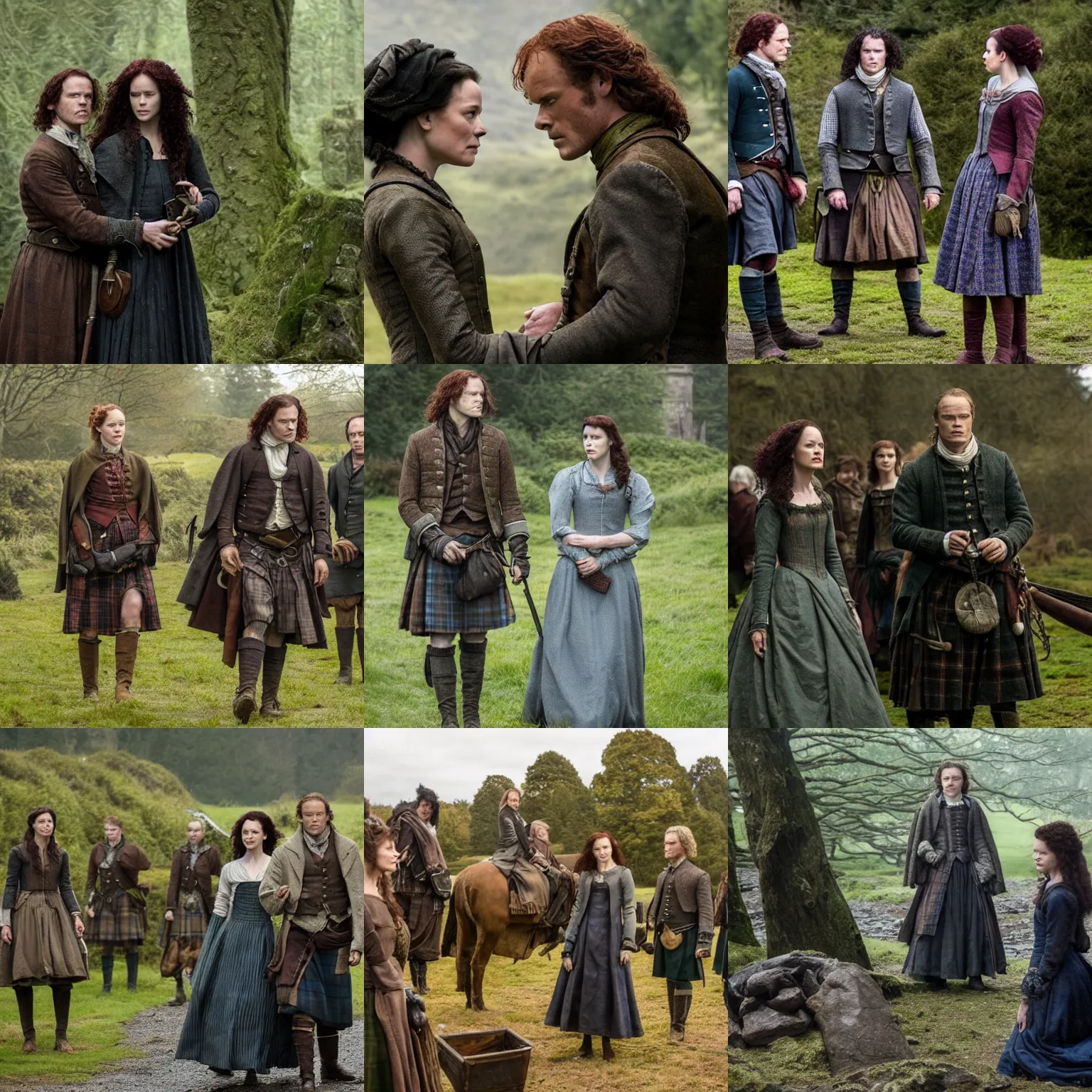 Prompt: a scene from outlander ( tv show )