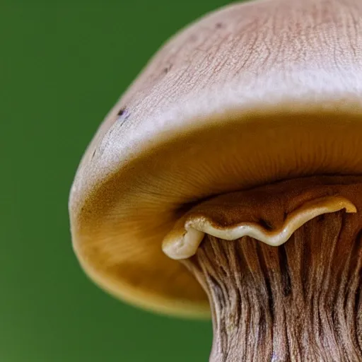 Image similar to a mushroom smiling, photorealistic