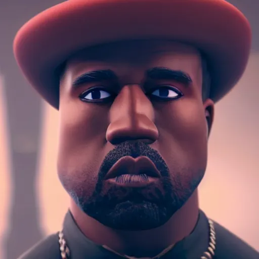 Image similar to Kanye West as 'willy wonka'!!!! in gears of war, splash art, movie still, cinematic lighting, dramatic, octane render, long lens, shallow depth of field, bokeh, anamorphic lens flare, 8k, hyper detailed, 35mm film grain