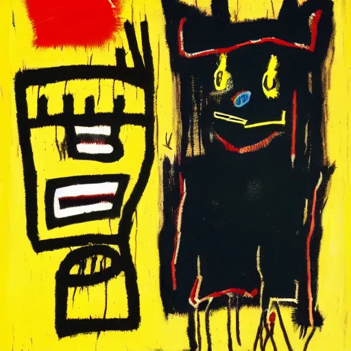 Prompt: black cat by jean-michel basquiat