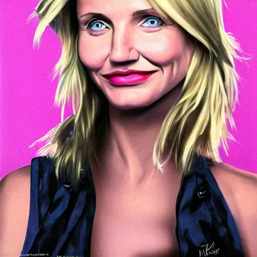 Image similar to cameron diaz portrait, maincraft,