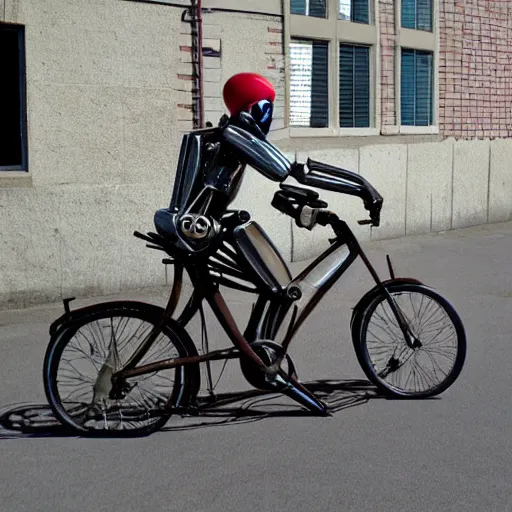 Image similar to robot on a bike