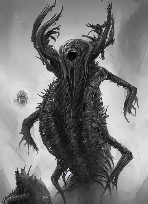 Prompt: the thing creature, alien, concept art by Carlos Huante