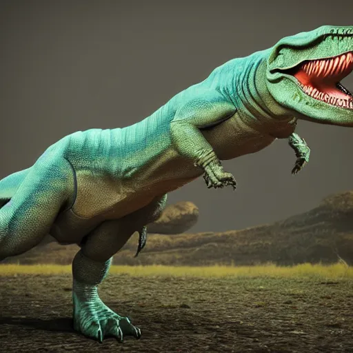 Prompt: a t-rex with alien mutation, octane render, 3D