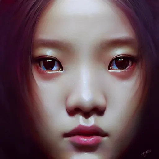 Image similar to jisoo of blackpink, hyperrealistic portrait, bladerunner street, art of elysium by jeremy mann and alphonse mucha, fantasy art, photo realistic, dynamic lighting, artstation, poster, volumetric lighting, very detailed face, 8 k, award winning