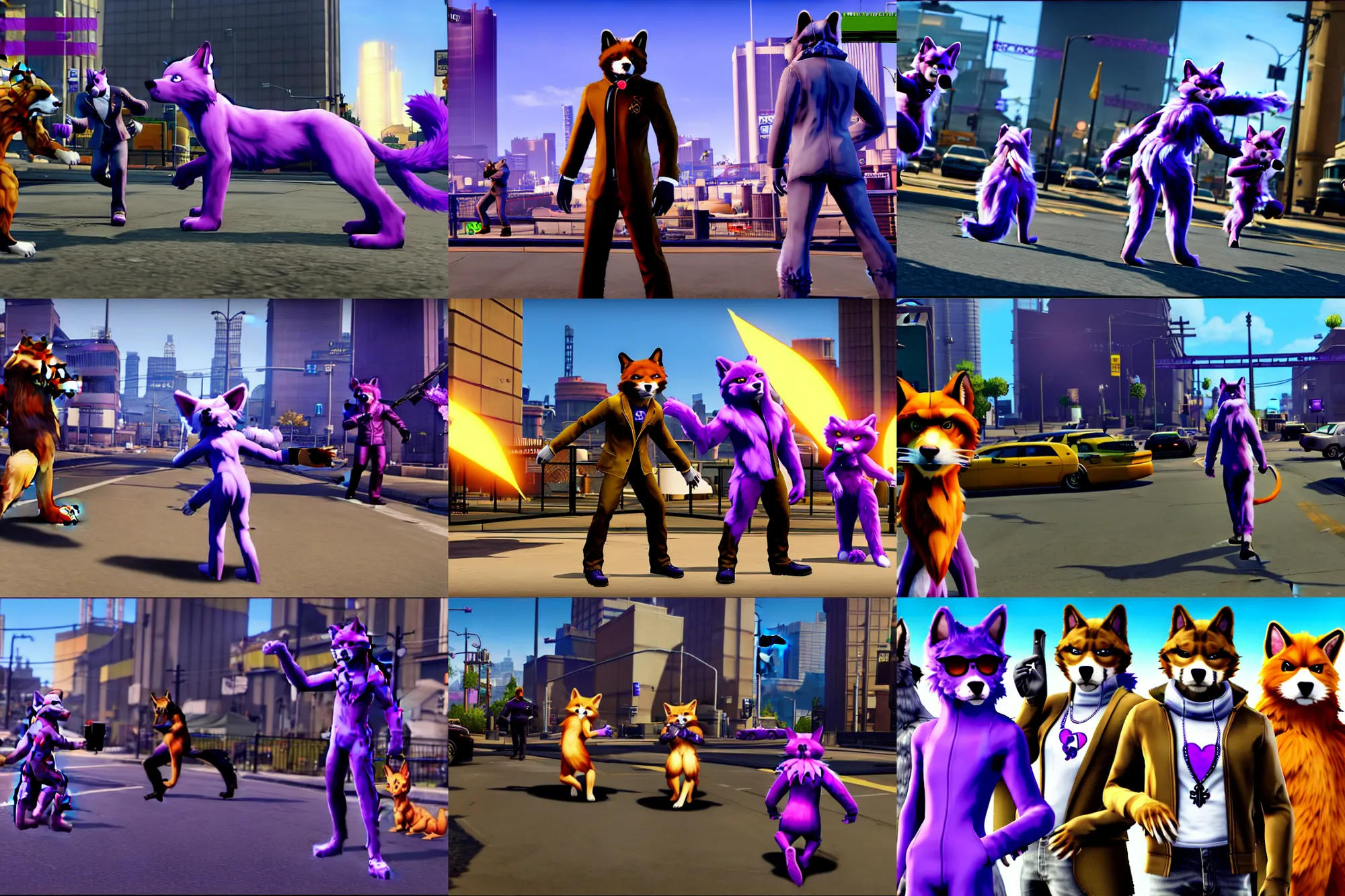 Image similar to screenshot of furries ( with tails ) in saints row