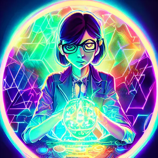 Image similar to skill magic geek inside matrix deepdream radiating a glowing aura stuff loot legends stylized digital illustration video game icon artstation lois van baarle, ilya kuvshinov, rossdraws,