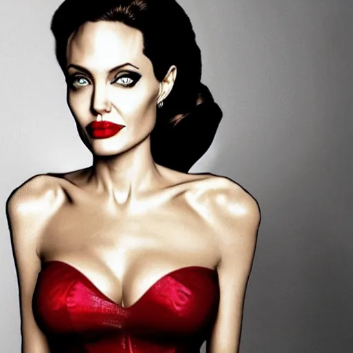 Prompt: Angelina Jolie as Jessica Rabbit