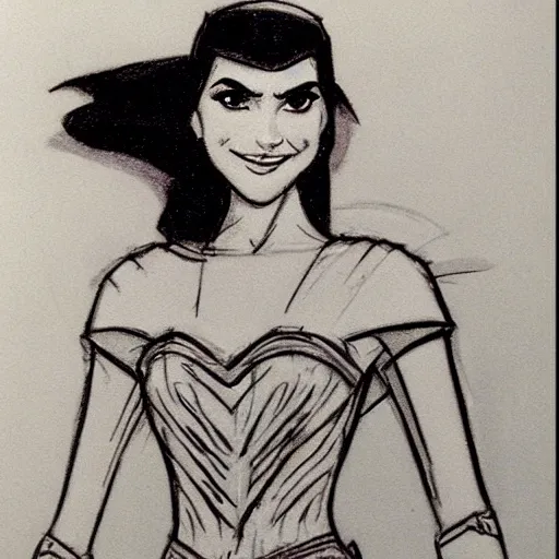 Image similar to milt kahl sketch of victoria justice as princess padme from star wars episode 3