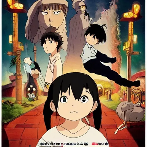 Image similar to a movie poster of a movie called love and hate, by Studio Ghibli
