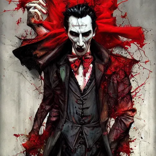 Prompt: dracula, by artur bordalo and tom bagshaw and craig davison and guy denning and harumi hironaka, trending on artstation hq, deviantart, pinterest, 4 k uhd image