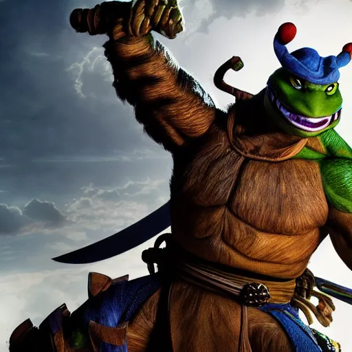 Image similar to yojimbo from teenage mutant ninja turtles 4 k hyperdetailed photorealism hdr