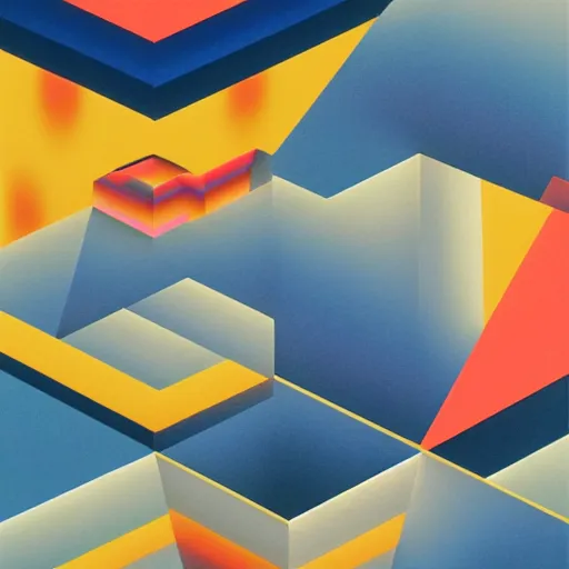 Prompt: geometric by shusei nagaoka and david rudnick, airbrush on canvas, pastell colours, cell shaded