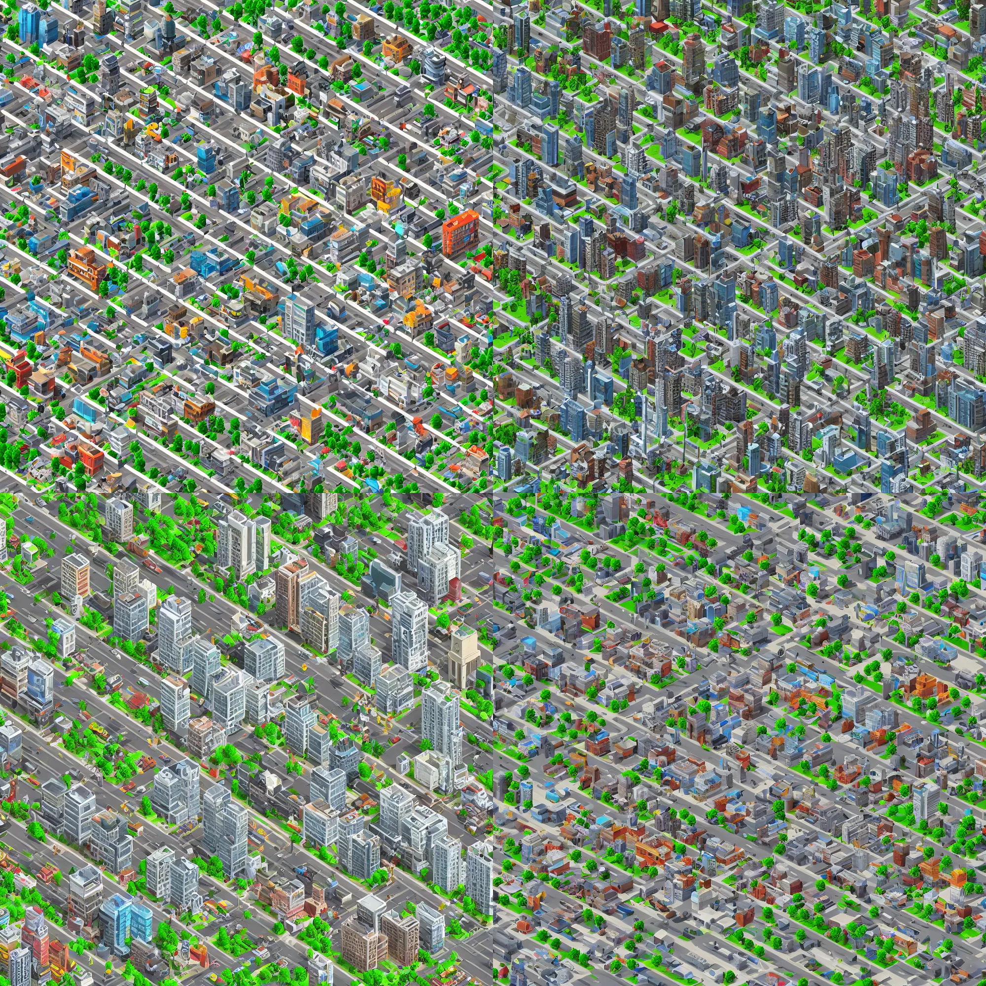 Prompt: close up of simcity isometric building