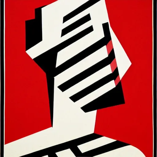 Image similar to constructivism monumental dynamic graphic super flat style portrait by avant garde painter, illusion surreal art, highly conceptual figurative art, intricate detailed illustration, controversial poster art, polish poster art, geometrical drawings, no blur