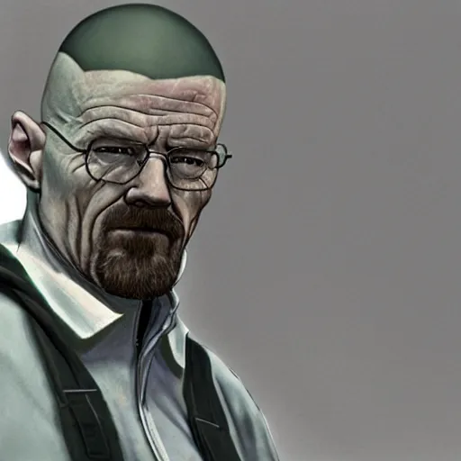 Image similar to walter white a HEV suit, half life