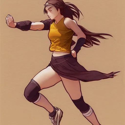 Prompt: a girl is running, sport clothing, fitness watch, anime style, brown short hair, hair down, symmetrical facial features, from arknights, hyper realistic, rule of thirds, extreme detail, 4 k drawing, trending pixiv, realistic lighting, by alphonse mucha, greg rutkowski, sharp focus, backlit